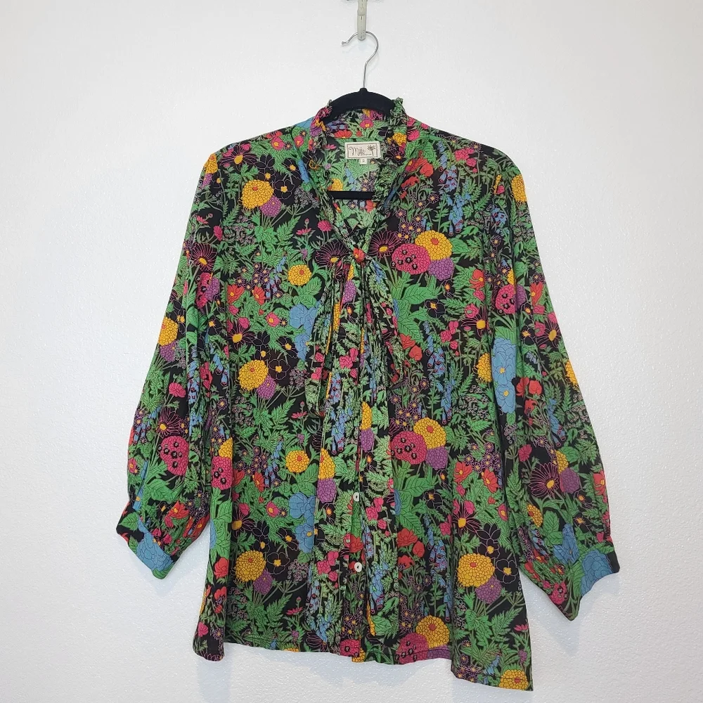 Anthropologie Mille Blair Blouse Top In Botanica Size Small - Picture 4 of 13